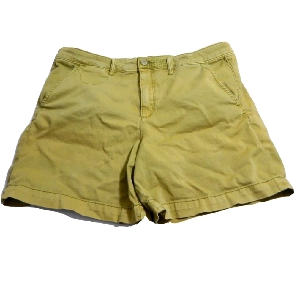 Chino Anthropologie Olive Flat Front Shorts